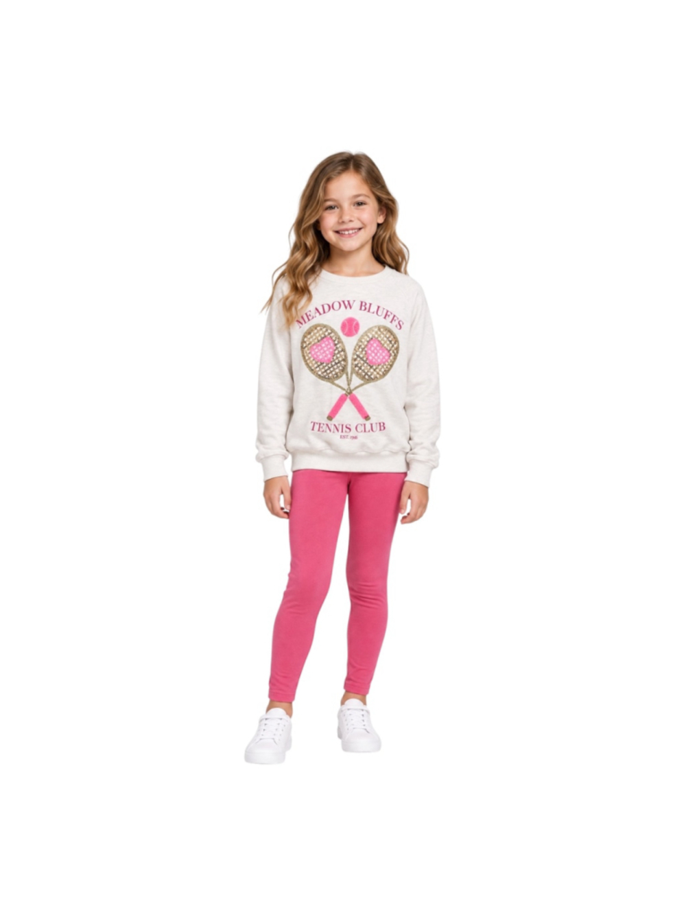 Tommy Bahama Active Girls Tennis Club Sequin Sweatshirt Size 7/8